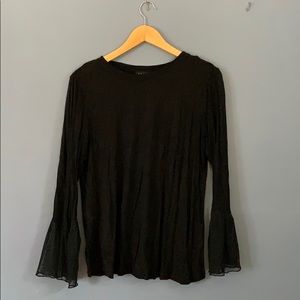 Eloquii Black Long-sleeve Shirt Lace Sleeves